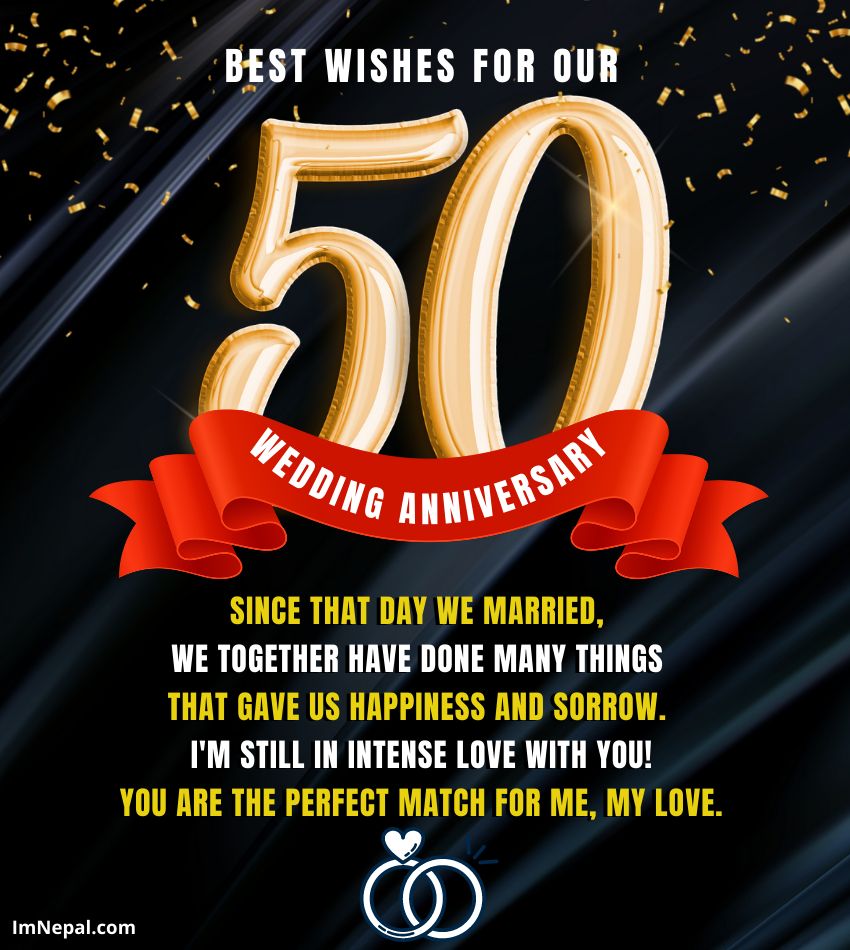 50th Wedding Anniversary Image for wife husband