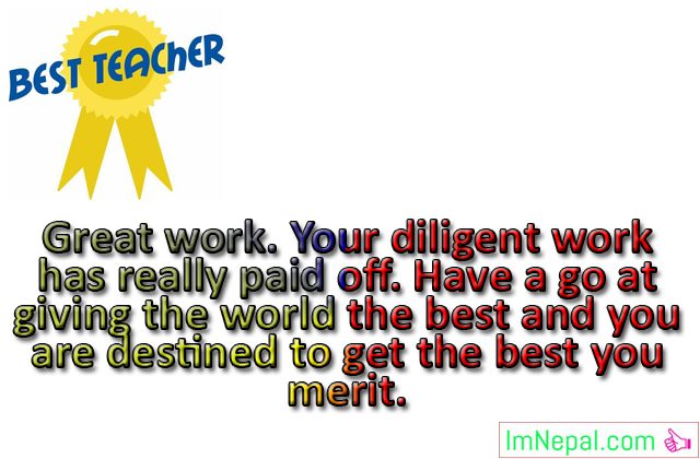 Best teacher award prizes winner achievement Congratulations messages quotes greetings cards images wishes photo pictures