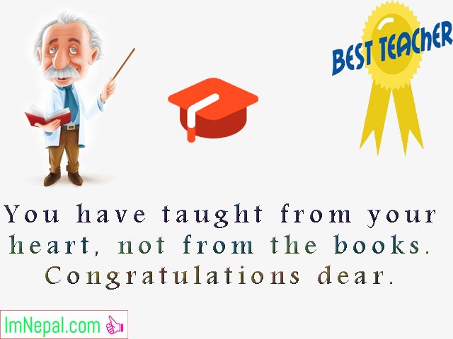 Best teacher award prizes winner achievements Congratulations messages quotes greetings cards images wishes photo picture wallpapers
