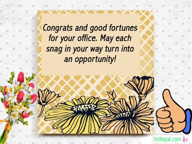 New Office Business Opening Congratulation Messages Wishes Quotes Images Greetings Msg SMS picture Sample Card