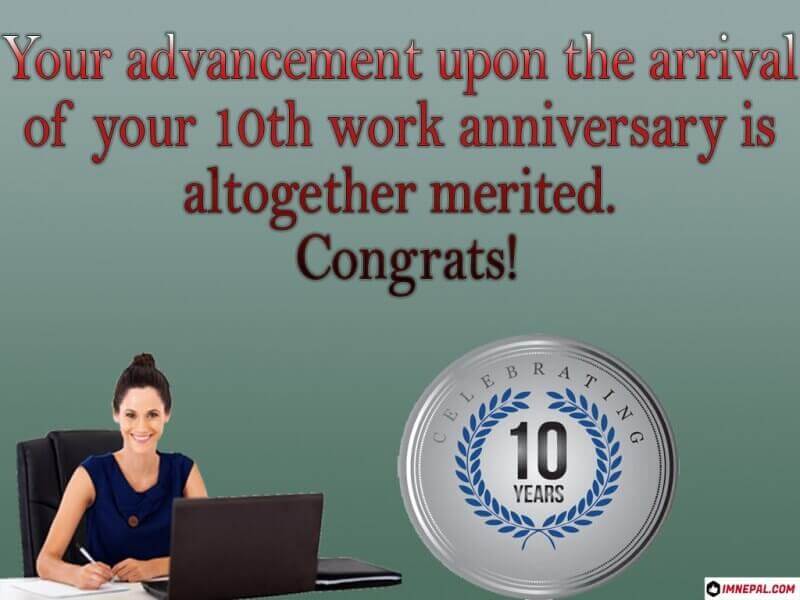 Congratulation Messages for 10 Years Work Services Anniversary Picture