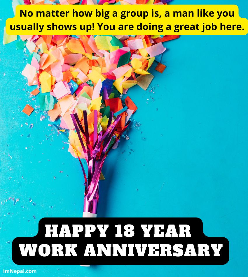 18 Year Work Anniversary Wishes Image