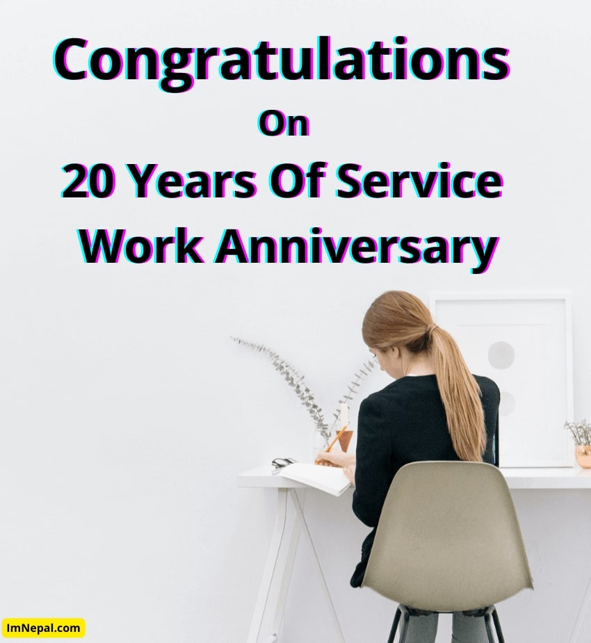 Congratulations on 20 year of service work anniversary Wallpaper