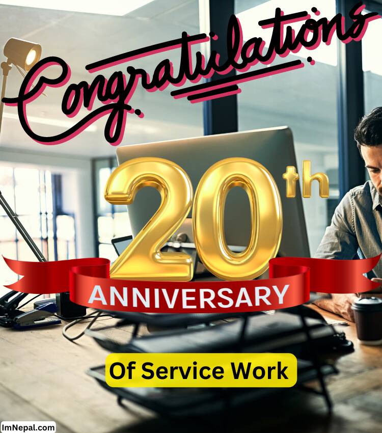 congratulations messages on 20 years of work anniversary image